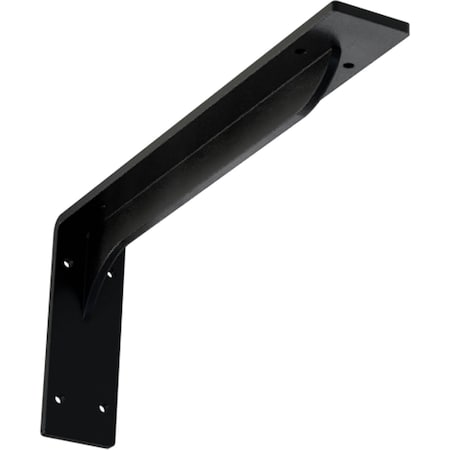 Ekena Millwork Embrey Steel Bracket, Powder Coated Black 2"W x 14"D x 5 1/4"H BKTM02X14X05EBPBL